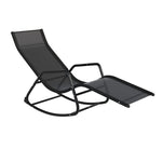 Gardeon Sun Lounge Rocking Chair Outdoor Lounger Patio Furniture Pool Garden ODF-LOUNGE-ROCK-BK