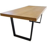 Petunia Dining Table 210cm Elm Timber Wood Black Metal Leg - Natural V315-VOD-BOST-02