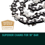 2 X 18 Baumr-AG Chainsaw Chain 18in Bar Replacement Suits SX45 45CC Saws V219-CHNCHABMRA18D