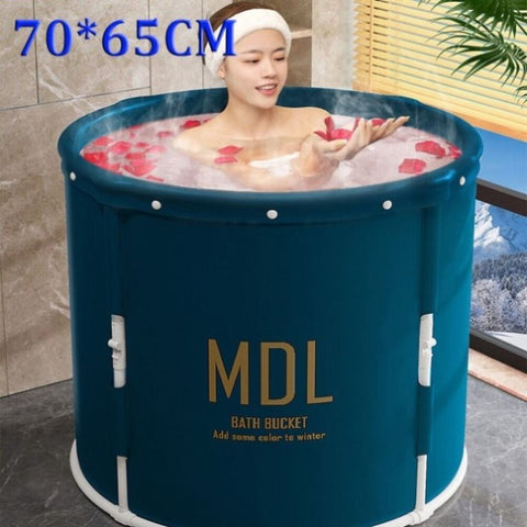 80*65CM One-Click collapse Portable Foldable Bathtub Water Tube Spa Bath Bucket V201-HLYT004-GREEN