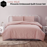 Ardor Lottie Blush Pinsonic Embossed Quilt Cover Set King V442-INT-QUILTCS-LOTTIE-BLUSH-KI