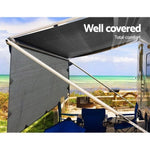 Caravan Privacy Screen Roll Out Awning 4.3X1.95M End Wall Side Sun Shade Grey AWN-CV-B-SS-43