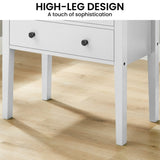 Sarantino Sven Bedside Table Night Stand - White TBL-42V-02-WH