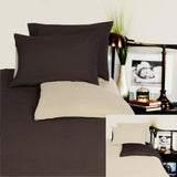 Hotel Living Reversible 100% Cotton JERSEY Quilt Cover Set Chocolate / Linen - QUEEN V442-GHT-QUILTCS-JERSEY-CHOCOLATE-QS