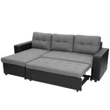 Sarantino 3-Seater Corner Sofa Bed Storage Lounge Chaise Couch Grey SOFA-8175-LNN-LGY