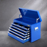 Giantz 9 Drawer Tool Box Cabinet Chest Toolbox Storage Garage Organiser Blue TB-9DR-CHEST-BLUE