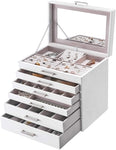 SONGMICS Jewellery White Box with 6 Layers and 5 Drawers V384-JBC138