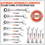 10Pc Flexible Head Ratchet Spanner Set Metric Wrench CRV With Carry Pouch 8-22MM V465-97434-AU-2