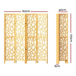 Artiss 4 Panel Room Divider Screen 162x170cm Clover Natural RD-4016-4P-NT