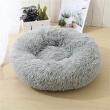 Pet Dog Bed Bedding Warm Plush Round Comfort Dog Nest Light Grey kennel XL 100cm V360-PTDB0000-LG-XL