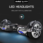 BULLET Electric Hoverboard Scooter 6.5 Inch Wheels, Colour LED Lighting, Carry Bag, Gen III Camo V219-BLHSTY01A