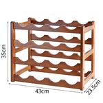 Bamboo Stackable Modular Freestanding Countertop Wine Shelf Rack V63-843051