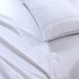 Elan Linen 100% Egyptian Cotton Vintage Washed 500TC White 50 cm deep Mega King Bed Sheets Set V107-MKBWHTSS