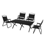 Levede Folding Camping Table Chair Set Black OD1049-BK