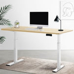 Artiss Standing Desk Motorised Dual Motor 140CM White Oak HASD-268-WHDF-NTDB-140