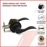Door Handle Set Lever Passage Function Black V63-837451