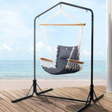Gardeon Outdoor Hammock Chair with Stand Swing Hanging Hammock Garden Grey HM-CHAIR-ARM-GREY-U