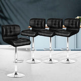 Artiss 4x Bar Stools Gas Lift Leather Padded Black BA-TW-4059-BKX4