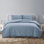 Ardor Lottie Bluebell Pinsonic Embossed Quilt Cover Set Queen V442-INT-QUILTCS-LOTTIE-BLUEBELL-QS