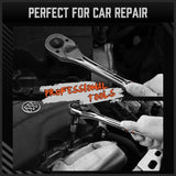 Mini Ratchet Spanner 1/2 3/8 1/4 Drive 90 Tooth Extension Bar Workshop With Bag V465-81019-AU