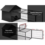 i.Pet Rabbit Cage Hutch 162x60cm Enclosure Metal PET-RAB-CAGE-L160