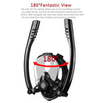 Snorkel Mask Full Face Diving Mask Snorkel Swim Goggles 180&deg; View Anti Fog Small V255-YX-001-BLACK-SM