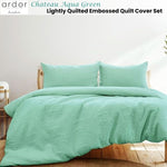 Ardor Chateau Aqua Green Embossed Quilt Cover Set Queen V442-INT-QUILTCS-CHATEAU-AQUAGREEN-QS