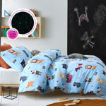 Happy Kids Woof Glow in the Dark Quilt Cover Set Double V442-HIN-QUILTCS-WOOF-BLUE-DS