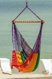 Mayan Legacy Extra Large Outdoor Cotton Mexican Hammock Chair in Rainbow Colour V97-HSCHRAINBOW