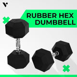 VERPEAK Rubber Hex Dumbbells VP-DB-116 V227-9300302000990