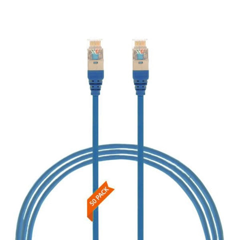 0.25m CAT6A RJ45 S/FTP THIN LSZH 30 AWG Network Cable | 50 Pack Blue 004.300.0000.50PACK