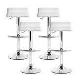 Artiss 4x Bar Stools Adjustable Gas Lift Chairs White BA-TW-NEWT706-WH-X4