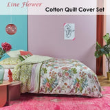 Oilily Line Flower Cotton Sateen Quilt Cover Set King V442-HIN-QUILTCS-LINEFLOWER-MULTI-KI