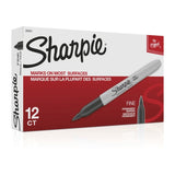 SHARPIE Permanent Marker Fine Point Black Box of 12 V177-D-SH30001