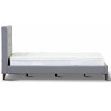 Volga King Single Bed Platform Frame Fabric Upholstered Mattress Base - Grey V315-VO-FBD-14