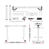 Artiss Standing Desk Motorised Dual Motor 140CM White HASD-268-WHDF-WHDB-140