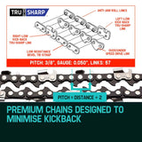 2 X 16 Baumr-AG Chainsaw Chain 16in Bar Replacement Suits SX38 38CC Saws V219-CHNCHABMRA16D