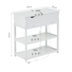 Multi-Tier Bedside Table with Powerboard, White V178-100041