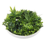 Flowering White Artificial Green Wall Disc UV Resistant 100cm V77-8880023