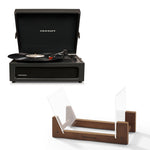 Crosley Voyager Bluetooth Portable Turntable - Black + Bundled Crosley Record Storage Display Stand V398-CR8017BSS-BK4