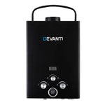 Devanti Portable Gas Water Heater 8L/Min With Pump LPG System Black GWH-LPG-8L-SW-BK-DI-PUMP