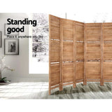 Artiss 8 Panel Room Divider Screen 326x170cm Shelf Oak RD-B-0590-8P-BR