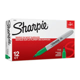 SHARPIE Permanent Marker Fine Point Green Box of 12 V177-D-SH30004