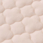 SOGA Beige 138cm Wide Mattress Cover Thick Quilted Fleece Stretchable Clover Design Bed Spread Sheet BCOVER7004