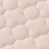 SOGA Beige 138cm Wide Mattress Cover Thick Quilted Fleece Stretchable Clover Design Bed Spread Sheet BCOVER7004