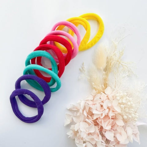 MANGO JELLY Metal Free Hair ties - Pop Mixed 10P - Six Pack V659-METALFREE-4CM-10P-POP-6-L