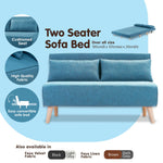 Sarantino Adjustable Corner Sofa 2-Seater Lounge Linen Bed Seat - Blue SOFA-M30-LNN-BU