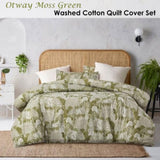 Accessorize Betty Otway Moss Green Washed Cotton Printed Quilt Cover Set Super King V442-HIN-QUILTCS-OTWAY-MOSSGREEN-SK