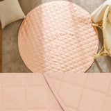 Little Gem Round Linen Cotton Baby Play Mat Peach 130cm Diameter V442-HIN-MISC-BABYPLAYMAT-PEACH-RD