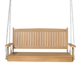 Gardeon Porch Swing Chair With Chain Outdoor Furniture Wooden Bench 2 Seat Teak ODF-V-SWING-TK